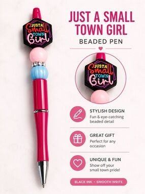 Hand Crafted Pink and Blue Decorative Ballpoint Pen